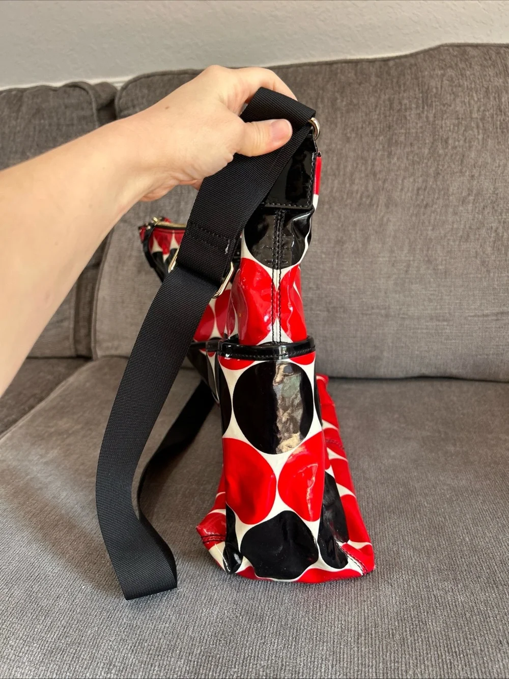 Kate Spade Daycation Serena Diaper Bag Polka Dot Red Black White